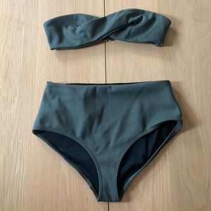 Dion Lee High Rise Bottle Green Bikini US 4/6